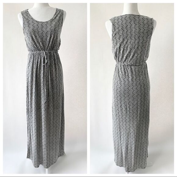 She & Sky Grey and Black Maxi Sun Dress Size Med - Picture 1 of 8